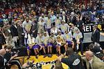 The L.A Lakers got the trophy...